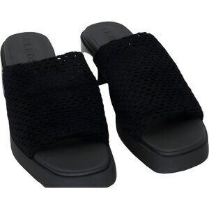 Aerosoles Denise Black Woven Slide Sandals Slip-On Comfort Women's US 10M